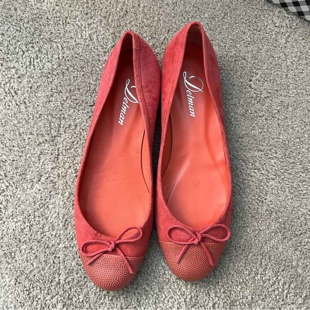 Delman Pink Watermelon Ballet Flats Size 8